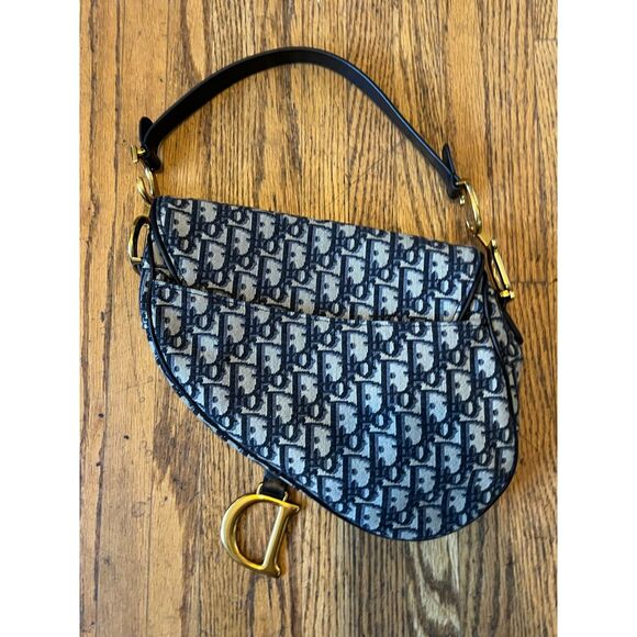 DIOR Blue Saddle Handbag Shoulder Bag Women's Size Small - Picture 14 of 16